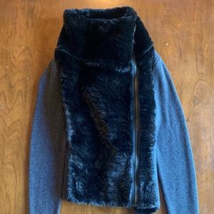 LOFT Faux fur wrap sweater